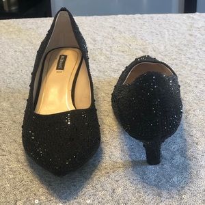 Black kitten heel